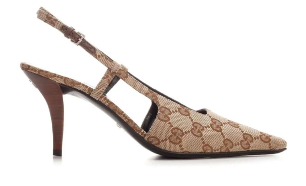 GG Canvas Slingback Pump